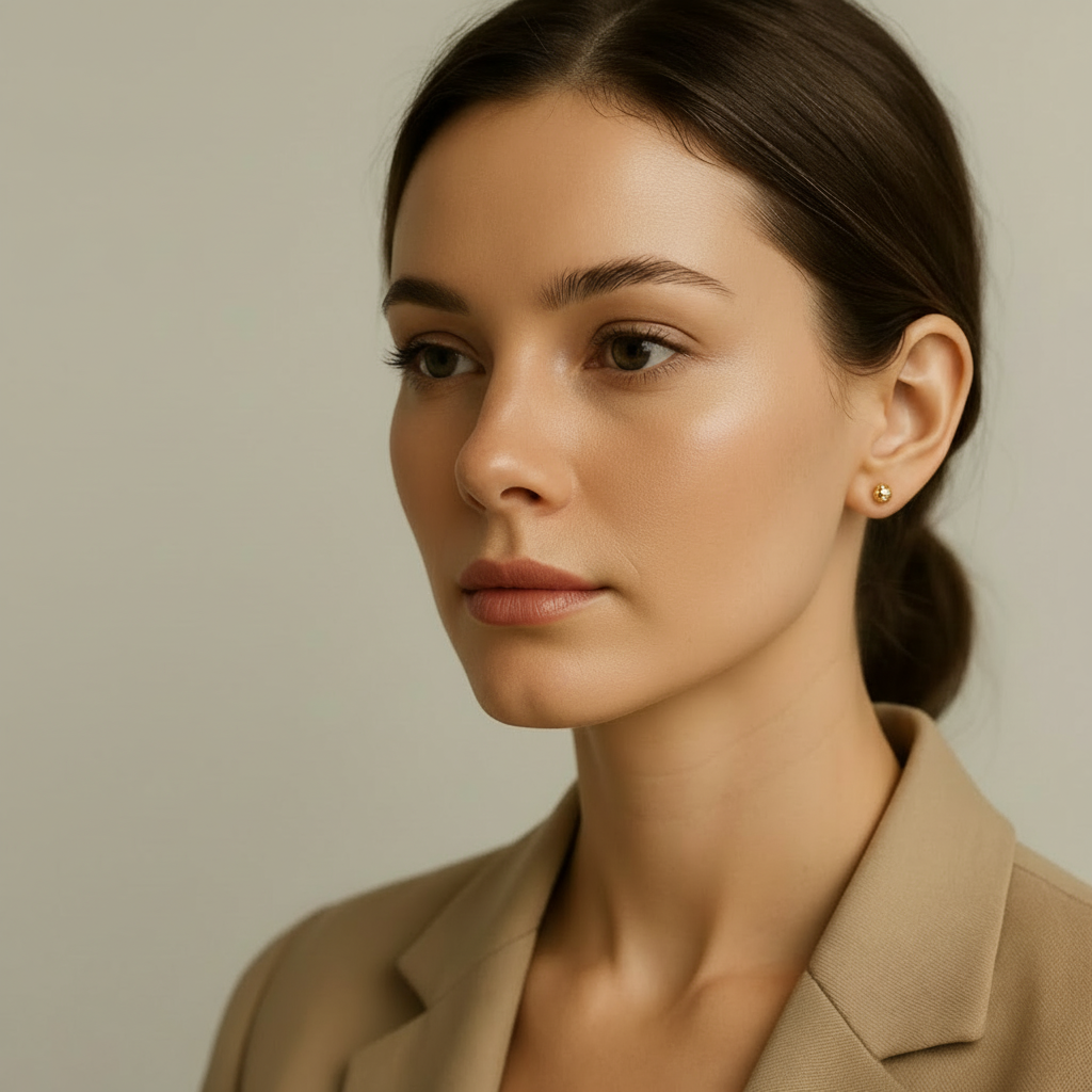 Gold Ball Stud Earrings